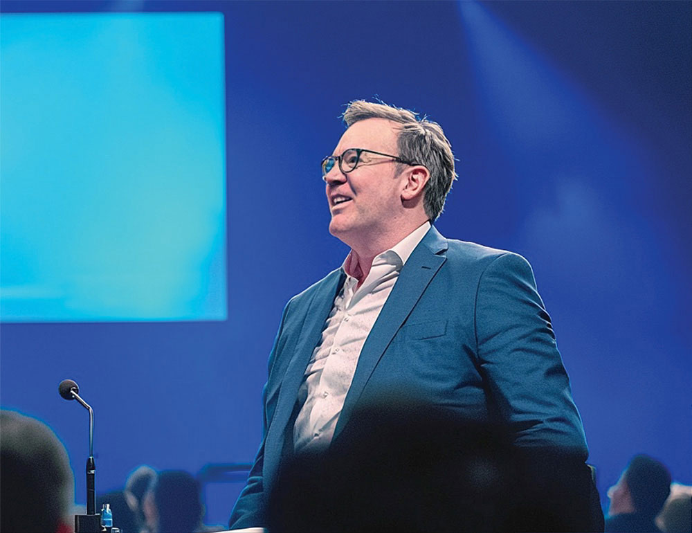 Presenter speaking at conference