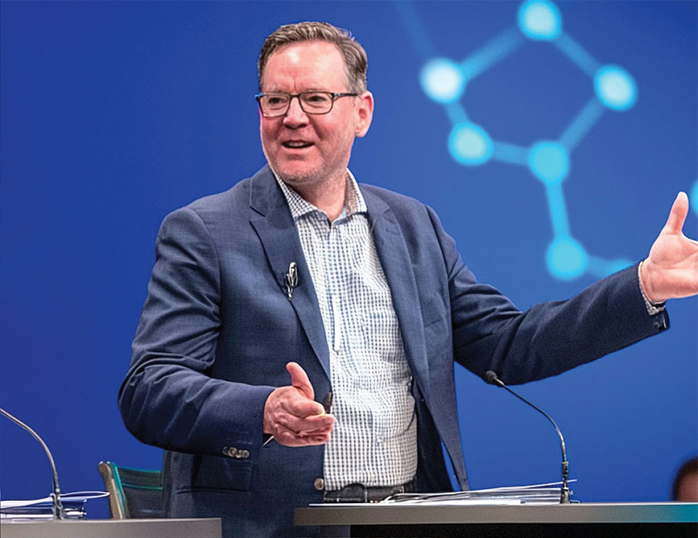 Presenter speaking at conference